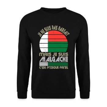Je ne suis pas parfait mais je suis Malgache - Sweat-shirt Unisexe - noir - Devant - Alina (178cm) & Michal (187cm)