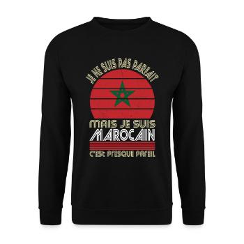 Je ne suis pas parfait mais je suis Marocain - Sweat-shirt Unisexe - noir - Devant - Alina (178cm) & Michal (187cm)