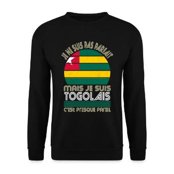 Je ne suis pas parfait mais je suis Togolais - Sweat-shirt Unisexe - noir - Devant - Alina (178cm) & Michal (187cm)