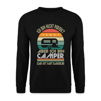 I'm not perfect, but I'm a camper - Unisex Sweatshirt - black - Front - Alina (178cm) & Michal (187cm)