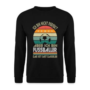 I'm not perfect, but I'm a footballer - Unisex Sweatshirt - black - Front - Alina (178cm) & Michal (187cm)