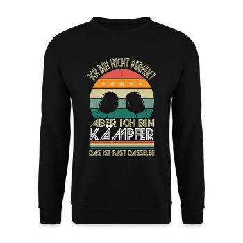 I'm not perfect, but I'm a fighter - Unisex Sweatshirt - black - Front - Alina (178cm) & Michal (187cm)