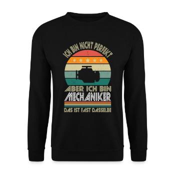Je ne suis pas parfait, mais je suis mécanicien - Sweat-shirt Unisexe - noir - Devant - Alina (178cm) & Michal (187cm)