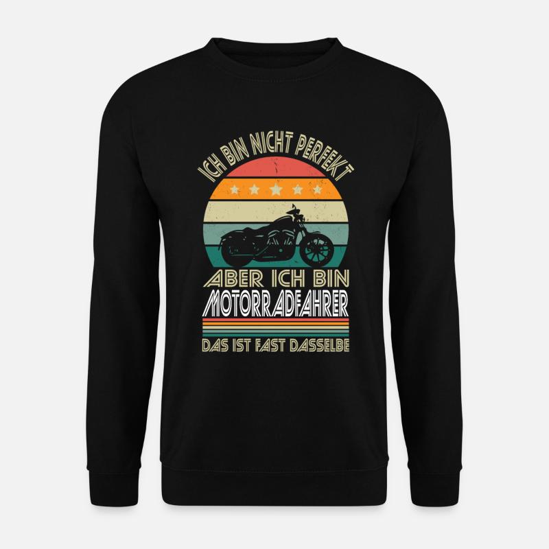 Ich bin nicht perfekt aber ich bin Motorradfahrer - Unisex Pullover - Schwarz