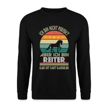 Je ne suis pas parfait, mais je suis un cavalier - Sweat-shirt Unisexe - noir - Devant - Alina (178cm) & Michal (187cm)