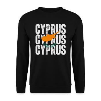 Zypern Flagge, Zypriotischer Stolz - Unisex Pullover - Schwarz - Vorne - Alina (178cm) & Michal (187cm)