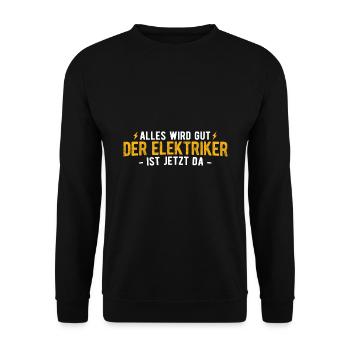 Elektriker Elektrik - Unisex Pullover - Schwarz - Vorne - Alina (178cm) & Michal (187cm)