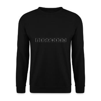 Jefferson Name Vorname Chemie Periodensystem - Unisex Pullover - Schwarz - Vorne - Alina (178cm) & Michal (187cm)