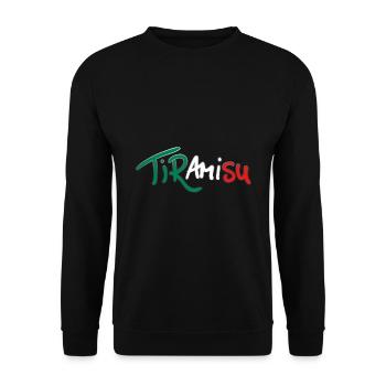 Tiramisu grün weiß rot Italia design - Unisex Pullover - Schwarz - Vorne - Alina (178cm) & Michal (187cm)
