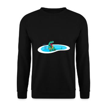 T-Rex dinosaure Trex Dino Pool - Sweat-shirt Unisexe - noir - Devant - Alina (178cm) & Michal (187cm)