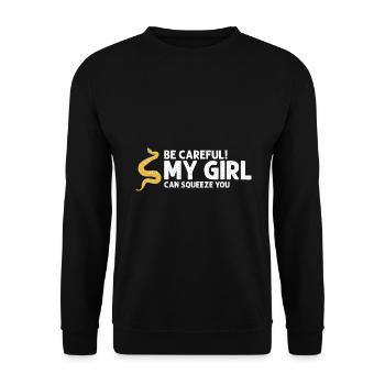 King python design for snake lovers - Unisex Sweatshirt - black - Front - Alina (178cm) & Michal (187cm)