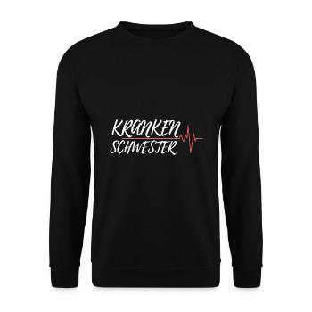 krankenschwester pflege beruf spruch geschenk - Unisex Pullover - Schwarz - Vorne - Alina (178cm) & Michal (187cm)