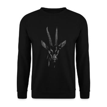 Animal tattoo & tribals, gift, gazelle, for bday - Unisex Sweatshirt - black - Front - Alina (178cm) & Michal (187cm)