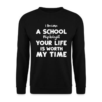 Je suis devenu psychologue scolaire y... - Sweat-shirt Unisexe - noir - Devant - Alina (178cm) & Michal (187cm)