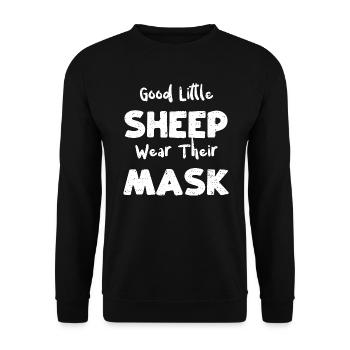 Good Little Sheep Wear Their Mask - Unisex Sweatshirt - black - Front - Alina (178cm) & Michal (187cm)