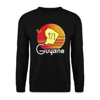 Belle idee cadeau souvenir carte de la Guyane - Sweat-shirt Unisexe - noir - Devant - Alina (178cm) & Michal (187cm)