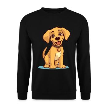 Niedliches Hundedesign für Hundebesitzer - Unisex Pullover - Schwarz - Vorne - Alina (178cm) & Michal (187cm)