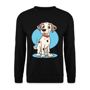 Niedliches Hundedesign für Hundebesitzer - Unisex Pullover - Schwarz - Vorne - Alina (178cm) & Michal (187cm)