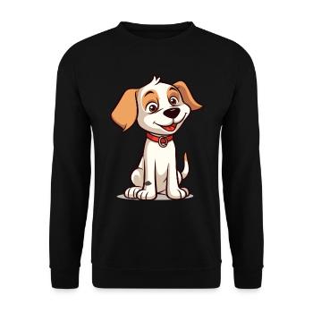 Niedliches Hundedesign für Hundebesitzer - Unisex Pullover - Schwarz - Vorne - Alina (178cm) & Michal (187cm)
