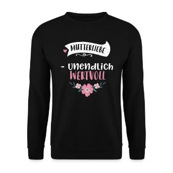 Mutterliebe - unendlich wertvoll - Unisex Pullover - Schwarz - Vorne - Alina (178cm) & Michal (187cm)