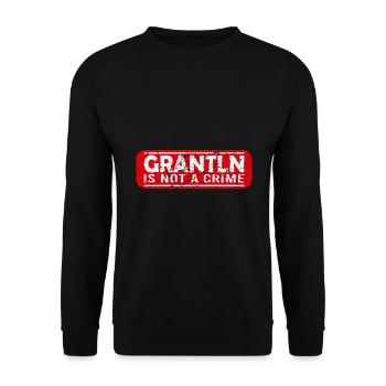 Grantln Bayern Bayrisch Wütend Fluchen Beleidigen - Unisex Pullover - Schwarz - Vorne - Alina (178cm) & Michal (187cm)