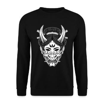 Skull Skull Horror Squelette Halloween Geisha - Sweat-shirt Unisexe - noir - Devant - Alina (178cm) & Michal (187cm)