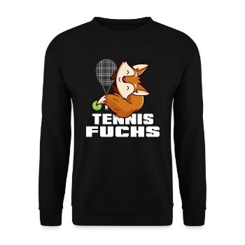Match de tennis Tennisfuchs joue au tennis « Matchball » - Sweat-shirt Unisexe - noir - Devant - Alina (178cm) & Michal (187cm)