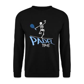 Padeltennis Padel Padeltennisspieler Padeltime - Unisex Pullover - Schwarz - Vorne - Alina (178cm) & Michal (187cm)