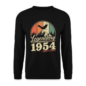 Legendary Since 1954 Vintage Birthday Gift - Unisex Sweatshirt - black - Front - Alina (178cm) & Michal (187cm)