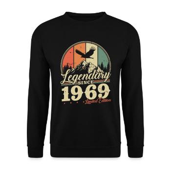 Légendaire depuis 1969 Vintage cadeau d’anniversaire - Sweat-shirt Unisexe - noir - Devant - Alina (178cm) & Michal (187cm)