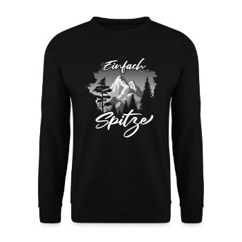 Sommet de la montagne, tout simplement génial - Sweat-shirt Unisexe - noir - Devant - Alina (178cm) & Michal (187cm)