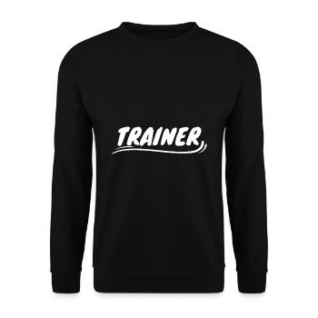 TRAINER football sport gym fitness gift - Unisex Sweatshirt - black - Front - Alina (178cm) & Michal (187cm)
