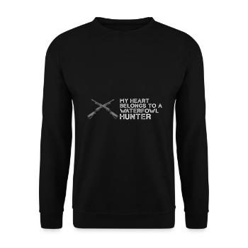 Lustige Entenjagd Design Jäger Jagen Enten Design - Unisex Pullover - Schwarz - Vorne - Alina (178cm) & Michal (187cm)