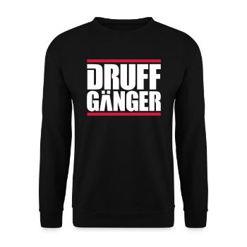 DRUFFgänger Rave Techno Festival MDMA Fun Spruch - Unisex Pullover - Schwarz - Vorne - Alina (178cm) & Michal (187cm)