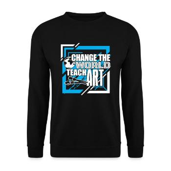 Change The World Teach Art - Unisex Sweatshirt - black - Front - Alina (178cm) & Michal (187cm)