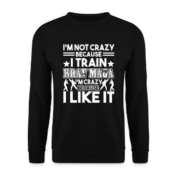 Ich trainiere Krav Maga - Unisex Pullover - Schwarz - Vorne - Alina (178cm) & Michal (187cm)