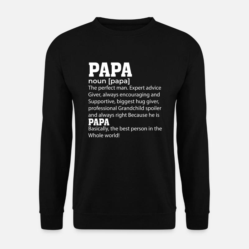 Papa Definition Tshirt - Unisex Pullover - Schwarz