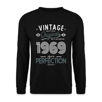 1969 vintage original gift birthday 52 years - Unisex Sweatshirt - black - Front - Alina (178cm) & Michal (187cm)