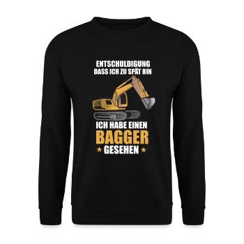Bagger baustelle bauarbeiter baggerfahrer baggern - Unisex Pullover - Schwarz - Vorne - Alina (178cm) & Michal (187cm)