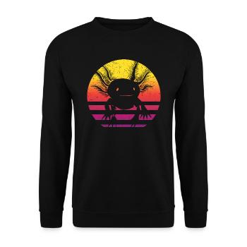 Axolotl Retro Style Vintage - Unisex Sweatshirt - black - Front - Alina (178cm) & Michal (187cm)