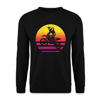 Motocross Retro Style Vintage - Unisex Sweatshirt - black - Front - Alina (178cm) & Michal (187cm)