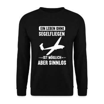 Segelflugzeug Segelflieger Segelfliegen Flugze - Unisex Pullover - Schwarz - Vorne - Alina (178cm) & Michal (187cm)