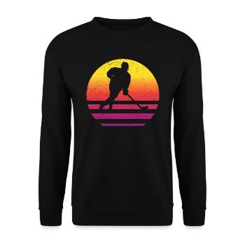 Hockey sur glace Rétro Style Vintage - Sweat-shirt Unisexe - noir - Devant - Alina (178cm) & Michal (187cm)