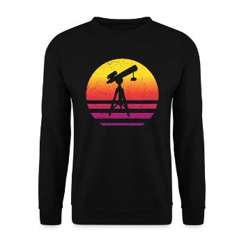 Télescope Rétro Style Vintage - Sweat-shirt Unisexe - noir - Devant - Alina (178cm) & Michal (187cm)