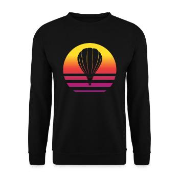 Hot Air Balloon Retro Style Vintage - Unisex Sweatshirt - black - Front - Alina (178cm) & Michal (187cm)