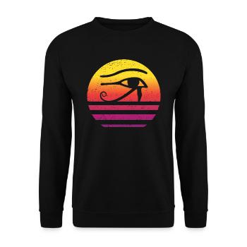 Eye Of Horus Retro Style Vintage - Unisex Sweatshirt - black - Front - Alina (178cm) & Michal (187cm)