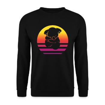 Koala Retro Style Vintage - Unisex Pullover - Schwarz - Vorne - Alina (178cm) & Michal (187cm)