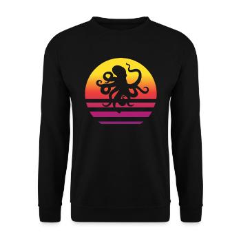 Octopus Retro Style Vintage - Unisex Sweatshirt - black - Front - Alina (178cm) & Michal (187cm)