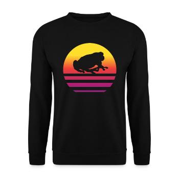 Frosch Retro Style Vintage - Unisex Pullover - Schwarz - Vorne - Alina (178cm) & Michal (187cm)