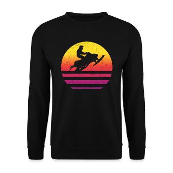 Snowmobile Retro Style Vintage - Unisex Sweatshirt - black - Front - Alina (178cm) & Michal (187cm)